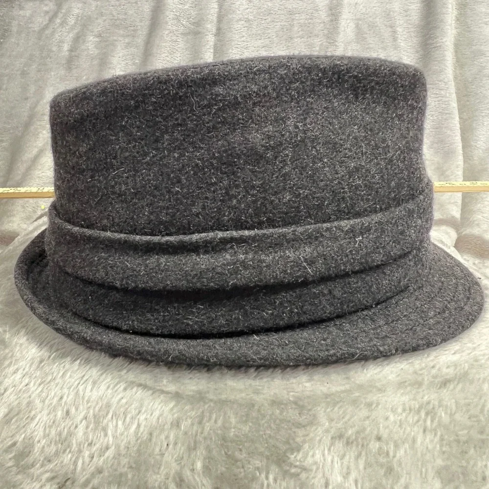 Free Authority Industry Wool Blend Fedora Hat Mens S/M Charcoal Grey Fashion‎